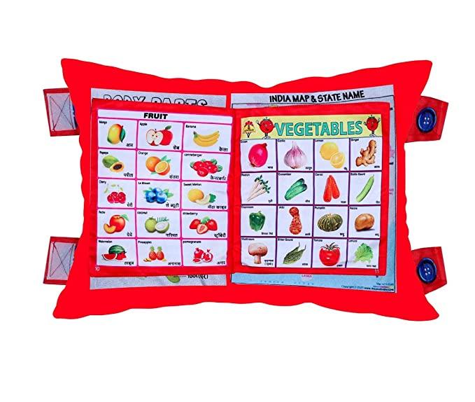 BHVMEY Alphabet, Numbers, Animals Learning Soft Cushion Baby Pillow Book for Up to 1 Year Kids Boys and Girls