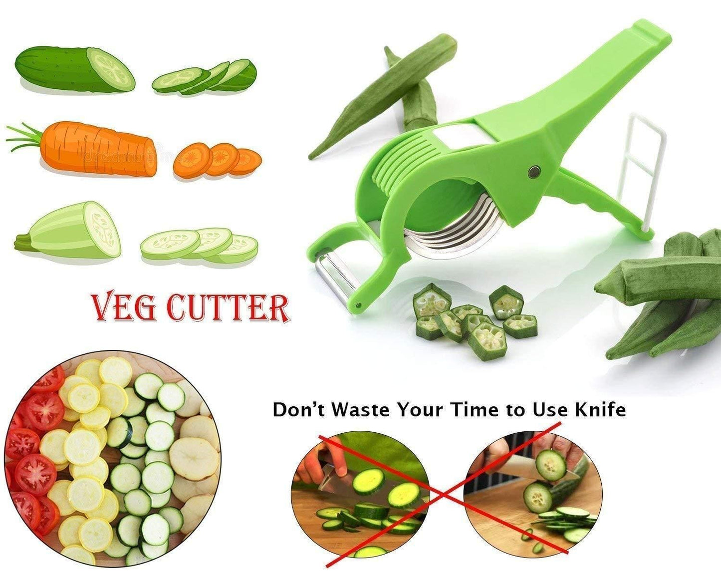Plastic 2 in 1 Vegetable & Fruit Cutter